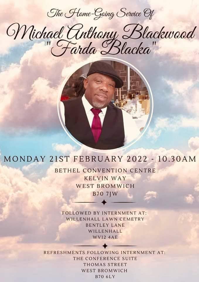 Funeral Details Michael Anthony Blackwood