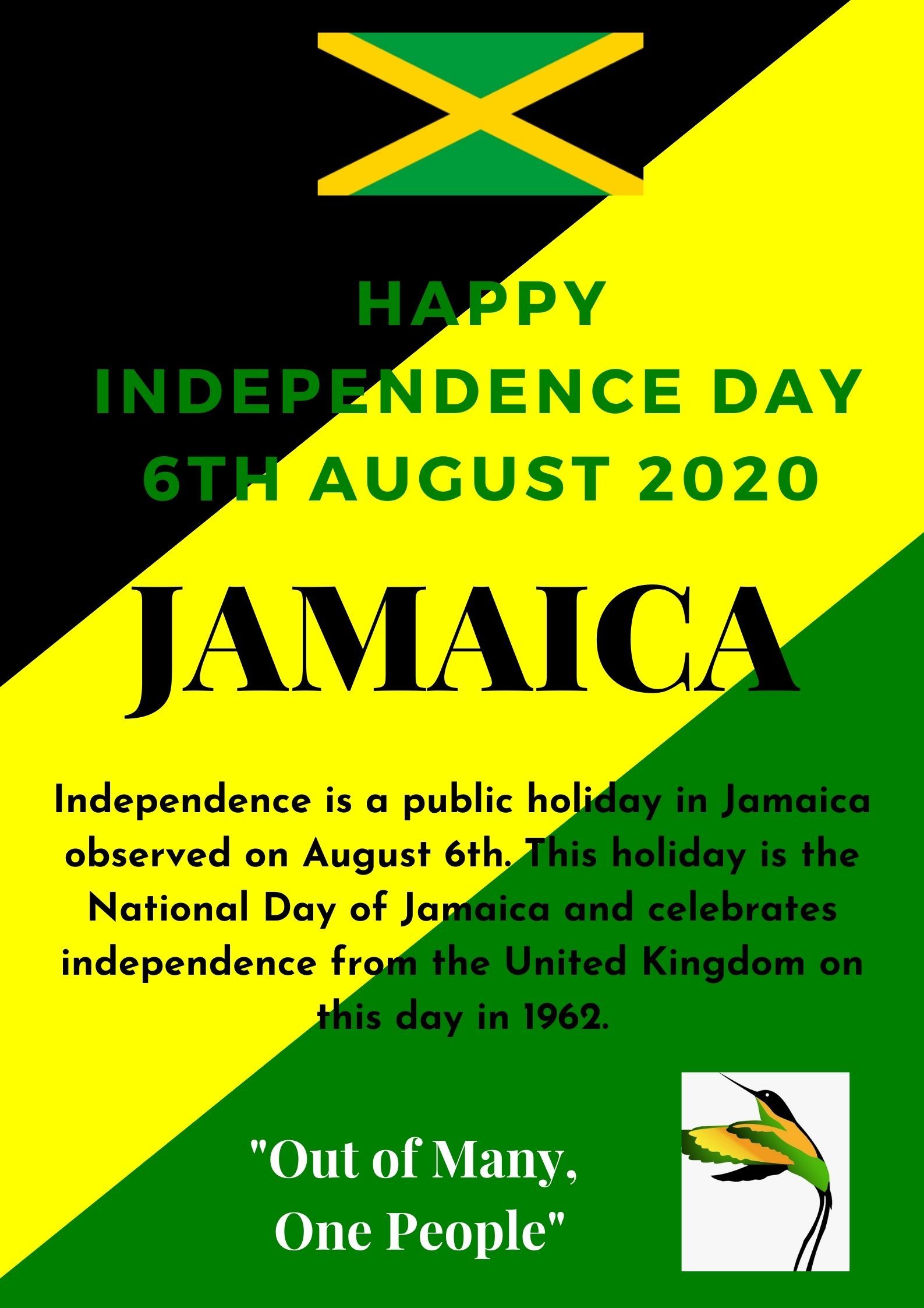 Jamaican Independence Day 6th August 2020